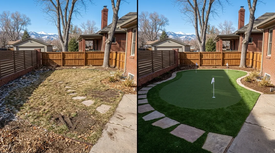 Result artificial grass installation in Denver - Denver Turf Installation